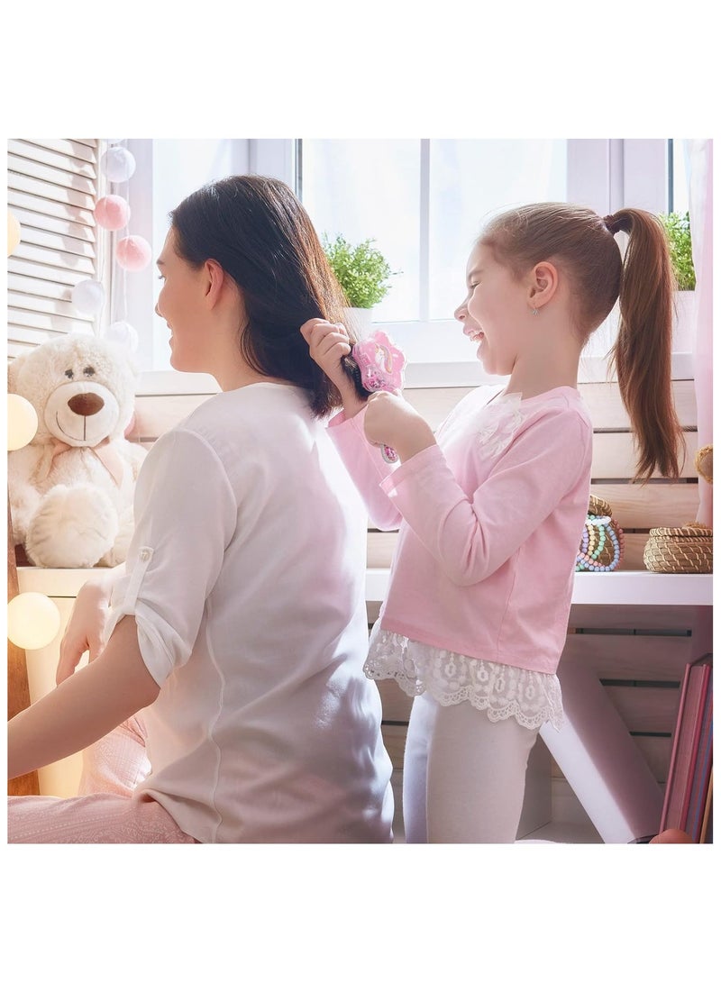 Girls Hair Brush Set, Toddler Hair Brush, Cartoon Unicorn Sequin Airbag Comb, Tangle Tamer Hair Brush Set Suitable for Curly Straight Long and Short Hair of Children and Girls 2 Pack - Image 5