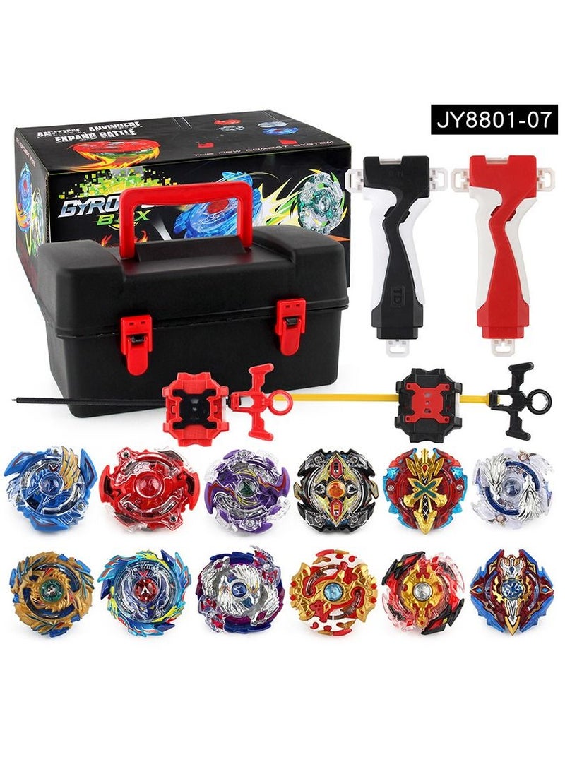 M MIAOYAN - 12 Piece Beyblade Burst Set With Launcher And Storage Box - Image 1