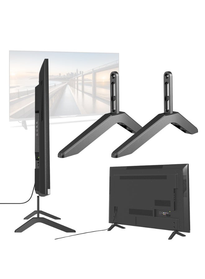 TV Stand TVs Height Riser Stand, Replacement Stands with Non Slip Base Feet, Adjustable Wooden or Tiled Floors Fits 32 to 65 Inch Tvs, Durable Aluminum Alloy Construction