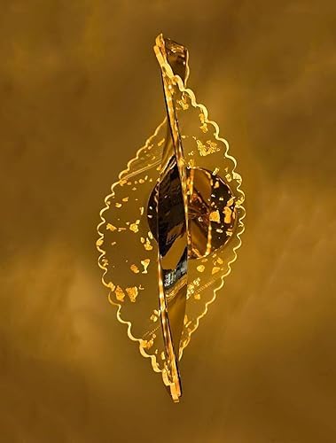 RBSK Golden Metal Home Decor LED Wall Light, Night Wall Lamp, Decorative Lamp, Wall Lights for Living Room,Bedroom, Restaurant, Living Room (Leaf Curve) - Image 2