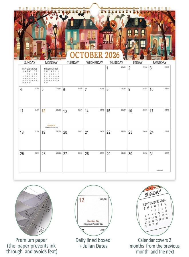 Coboll 2026 Calendar - Wall Calendar 2026, January 2026 - December 2026 Wall Calendar, 14.8'' x 11.6'', with Julian Dates, Hanging Hole, Thick Paper, Landscape Calendar - Image 5