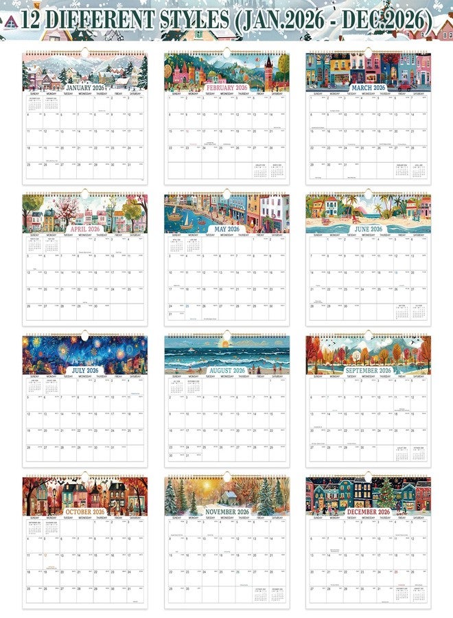 Coboll 2026 Calendar - Wall Calendar 2026, January 2026 - December 2026 Wall Calendar, 14.8'' x 11.6'', with Julian Dates, Hanging Hole, Thick Paper, Landscape Calendar - Image 3