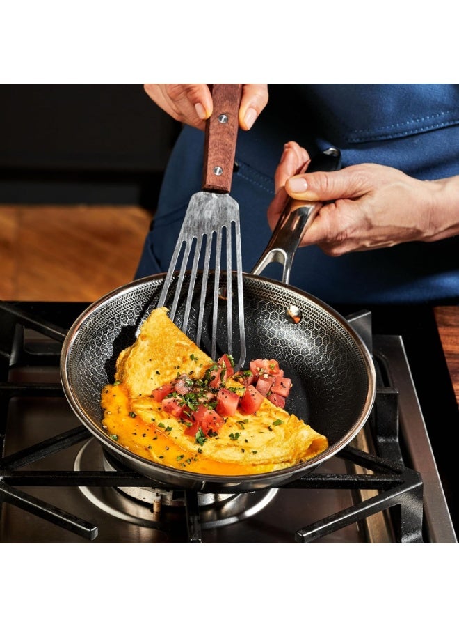 22cm Tri-Ply Stainless Steel Nonstick Frying Pan – Scratch-Resistant, PFAS-Free Skillet with Stay-Cool Handle – Induction & Oven Safe - Image 5