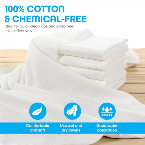 Prime Pick Disposable Towel Non Woven Shower Towel Soft Hygienic Eco Friendly Face Body Use Travel Hotel Spa Hospital Essential White Pack of 10 - Image 3
