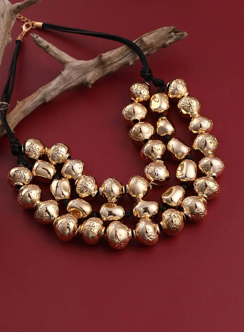 SOHI Multi Strand Sculpted Necklace