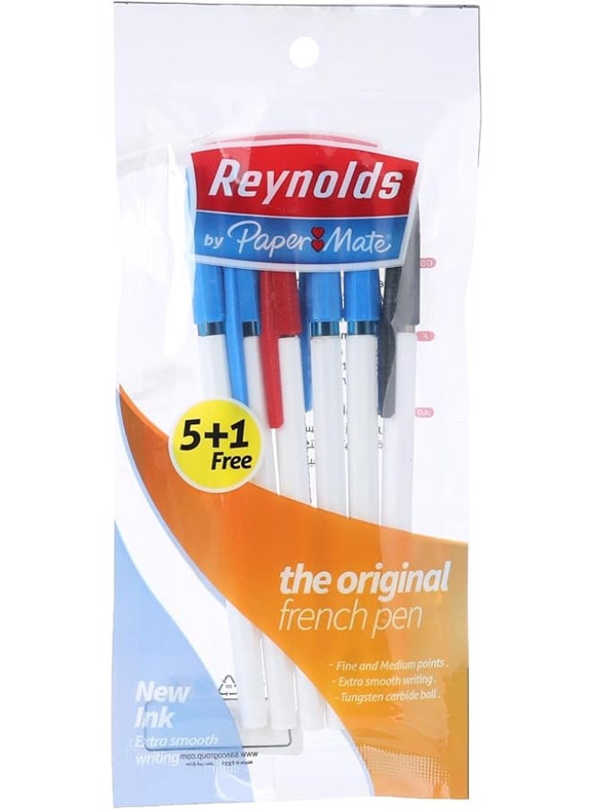 Reynolds 6 Fine Point Ballpoint Pens (045 Pens)
