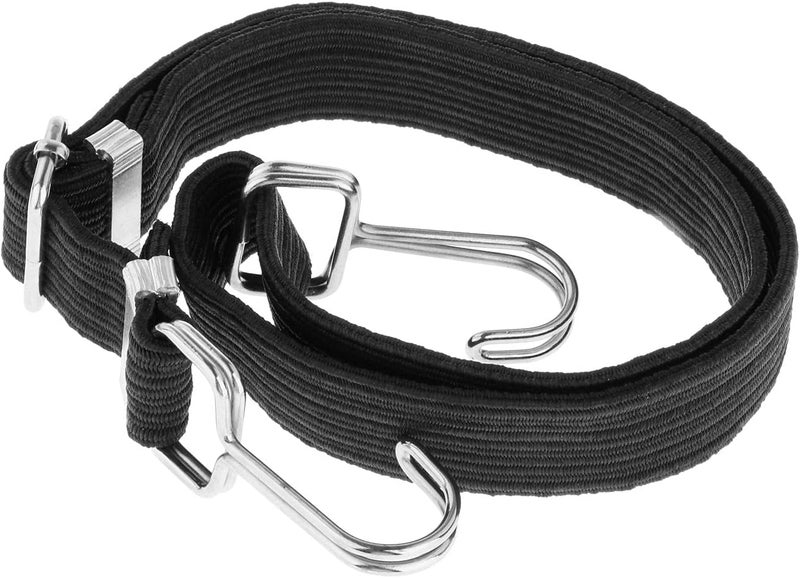 klarako Flat Bungee Cords, Long Bungee Straps Elastic Rope for Hand Carts, Securing Heavy Duty for Cargo, Moving, Luggage Rack, Camping  Black 2m - Image 1