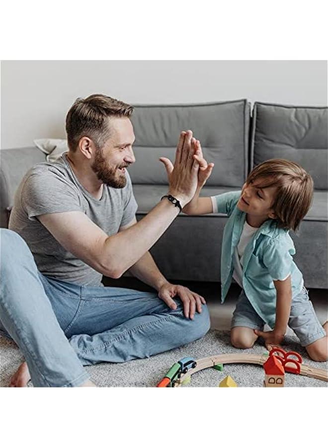 Mens Bracelet,Casual Sturdy Men's Handmade Milan Rope Braided Bracelet Horseshoe Buckle Stainless Steel Wristband Bracelet I Will Always Be with You Nautical Bracelet Great Gifts for Men-Black - Image 3