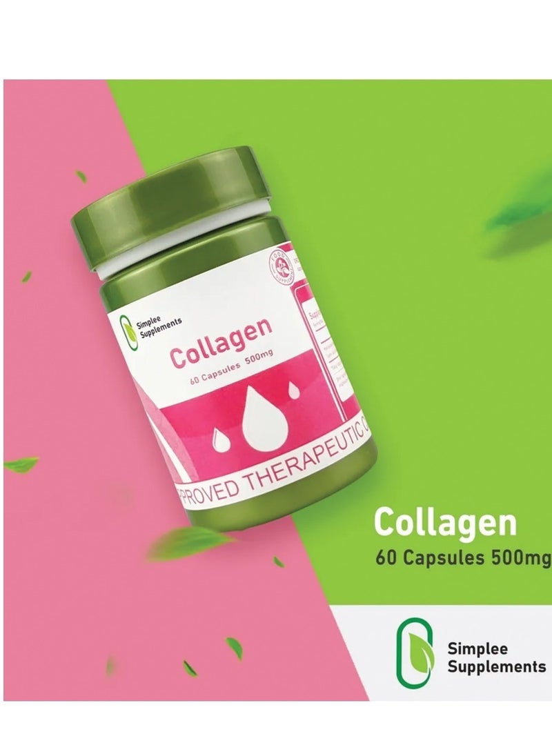 Simplee Supplements Collagen Capsules Supplement 60 Capsule 500mg  - Image 2