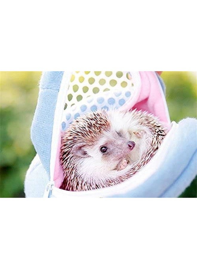 YOSOO Yosoo Portable African Hedgehog Hamster Breathable Pet Dog Carrier Bags Handbags Puppy Cat Travel Backpack (S, White Mesh - Blue)  - Image 4