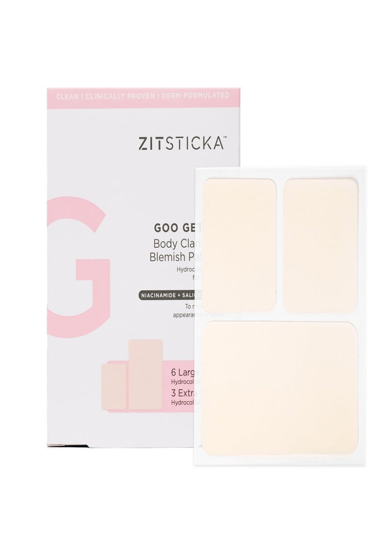 ZitSticka Goo GZitSticka Goo Getter™ Body Hydrocolloid Patches – Impurity Absorption & Skin-Support | 6 Large + 3 Extra-Largeetter Body Clarifying Hydrocolloid Patches – Designed for Large and Deep Body Blemishes with Fast Absorption and Soothing Support – 6 Large + 3 Extra-Large - Image 1