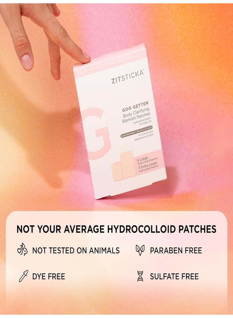 ZitSticka Goo GZitSticka Goo Getter™ Body Hydrocolloid Patches – Impurity Absorption & Skin-Support | 6 Large + 3 Extra-Largeetter Body Clarifying Hydrocolloid Patches – Designed for Large and Deep Body Blemishes with Fast Absorption and Soothing Support – 6 Large + 3 Extra-Large - Image 2