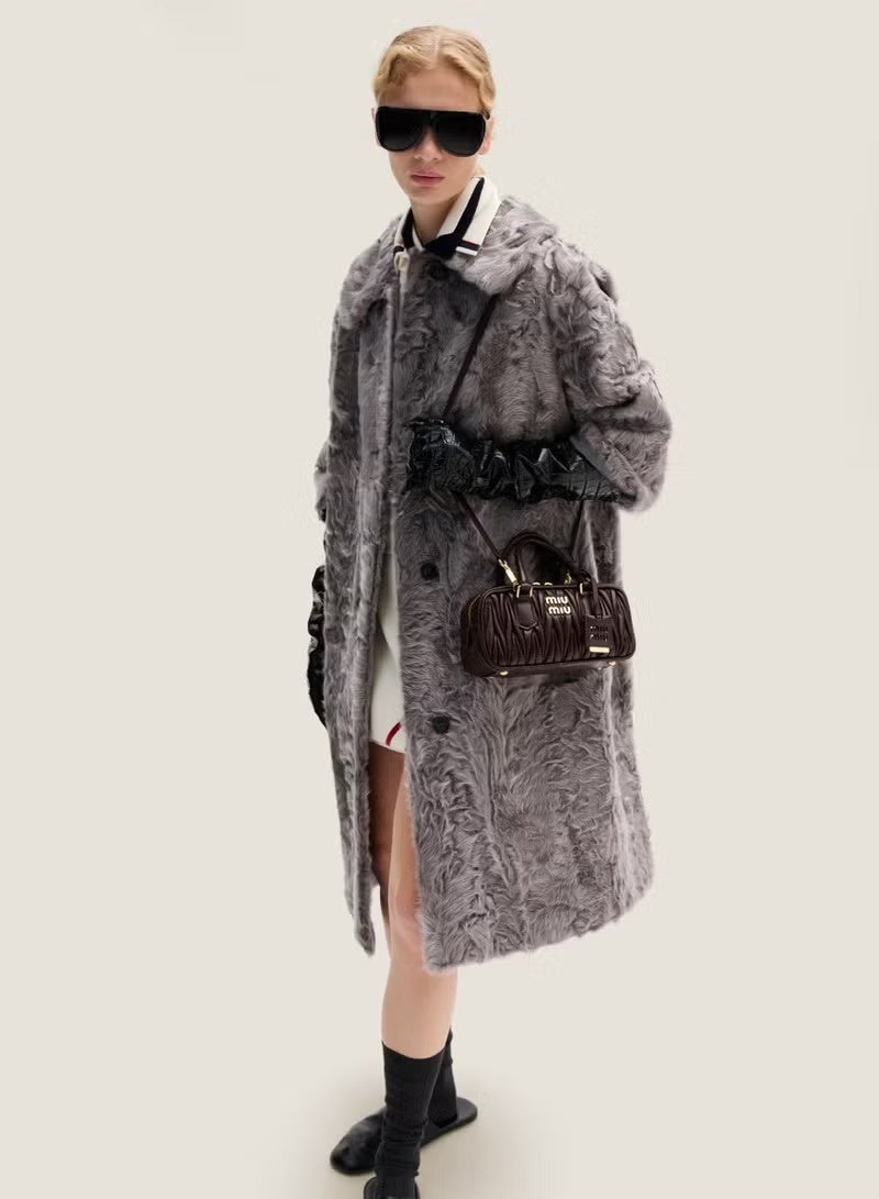 miu miu Classic Logo Matelassé Leather Mini Handbag – Elegant Top Handle Crossbody Shoulder Bag for Women – Stylish Daily Office & Travel Bag - Image 5