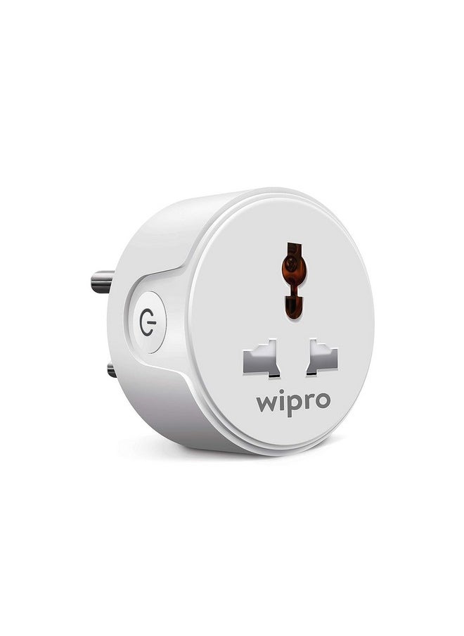 مقبس Wipro 10A Wi-Fi الذكي بمقبس عالمي | مراقبة الطاقة | مناسب للأجهزة الصغيرة مثل أجهزة التلفزيون وأجهزة تنقية الهواء والغلايات والهواتف المحمولة وأجهزة الكمبيوتر المحمولة | الجدولة | التحكم الصوتي | عبوة من 4 قطع