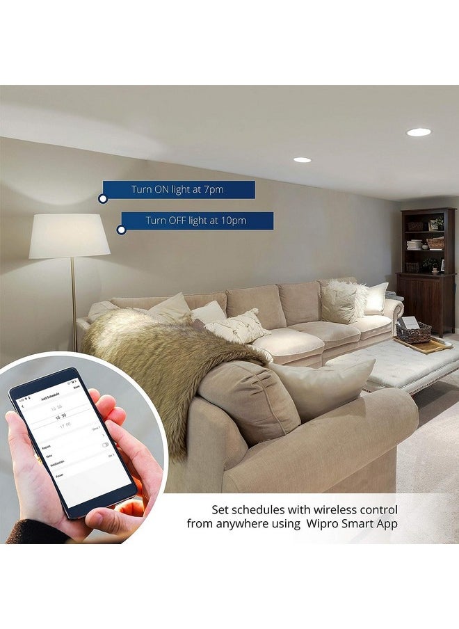 مقبس Wipro 10A Wi-Fi الذكي بمقبس عالمي | مراقبة الطاقة | مناسب للأجهزة الصغيرة مثل أجهزة التلفزيون وأجهزة تنقية الهواء والغلايات والهواتف المحمولة وأجهزة الكمبيوتر المحمولة | الجدولة | التحكم الصوتي | عبوة من 4 قطع