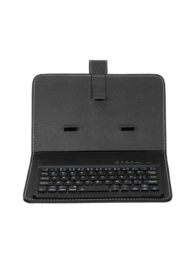 NIBEMINENT Portable PU Leather BT Wireless Keyboard With Protective Case Cover For 4.5-6.8-Inch Tablets Black  - Image 3