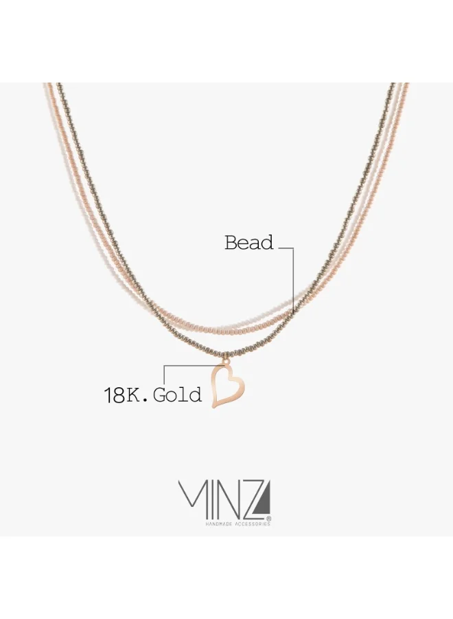 Minza  Minza “Anastasia” Women’s Necklace, 18K Gold & Czech Beads, Handmade Necklace for Women, Beaded Necklace, Jewelry for Casual & Special Occasion for Women | Best Price UAE