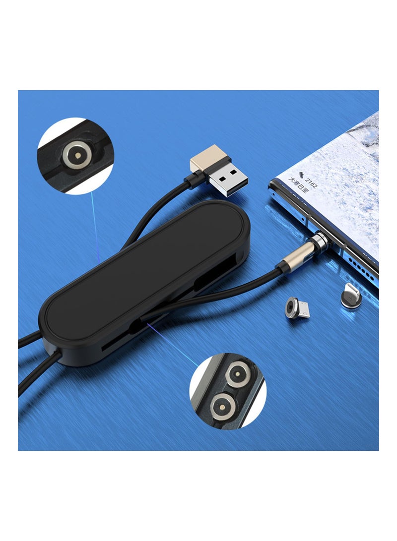 Zikra 3 in 1 Telescopic Portable Charging Cable, Multifunctional Data and Charging Telescopic Cable with Lanyard Compact 3 in 1 Portable Data Sync & Charge Cable 360¬∞ Rotating Magnetic Phone Charger Cable - Image 4