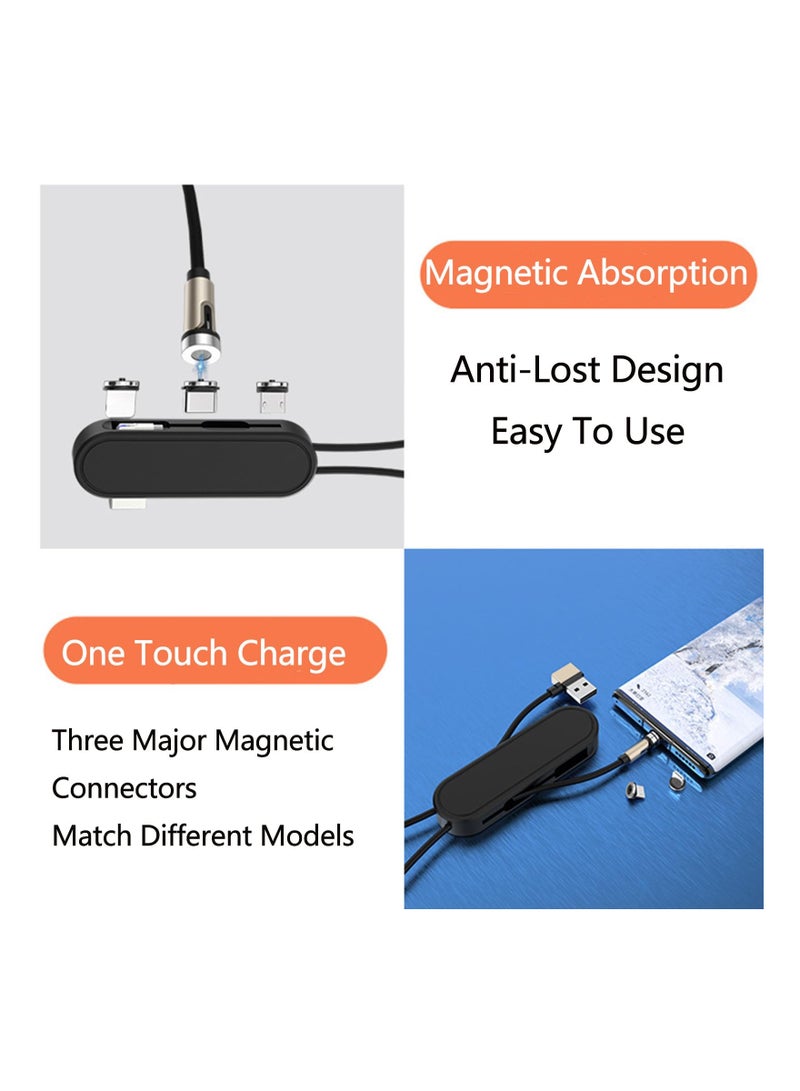 Zikra 3 in 1 Telescopic Portable Charging Cable, Multifunctional Data and Charging Telescopic Cable with Lanyard Compact 3 in 1 Portable Data Sync & Charge Cable 360¬∞ Rotating Magnetic Phone Charger Cable - Image 3