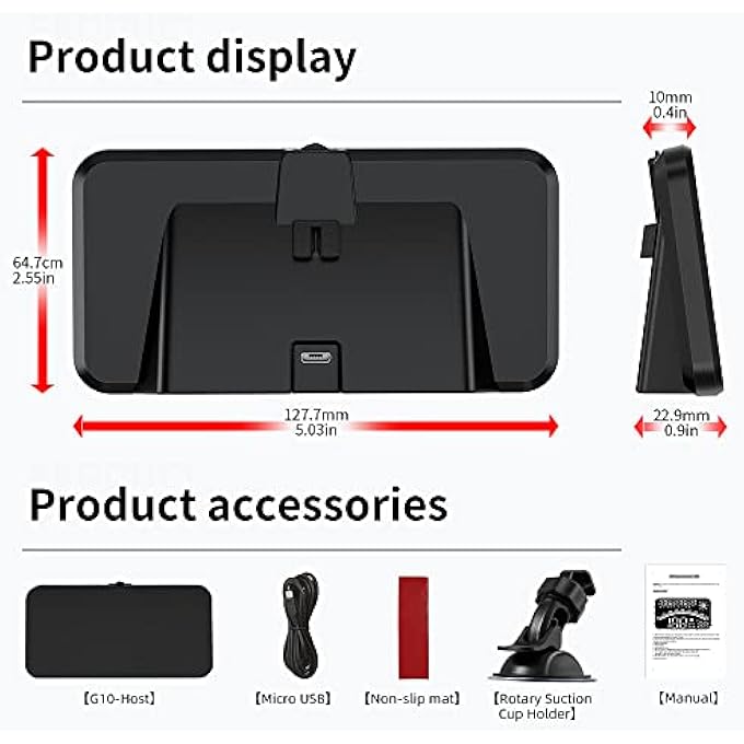 GULFLINK Universal Digital Gps Speedometer Multifunction Car Hud Heads Up Display For All Vehicles Plug And Play G10 - Image 5