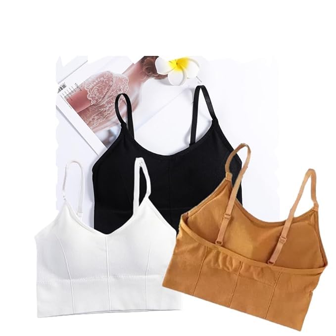 Mysha Women Cotton Padded Bra Combo Pack of 3 | Soft, Comfortable, and Breathable Fabric | Removable Pads, Adjustable Straps for Everyday Wear - Image 1