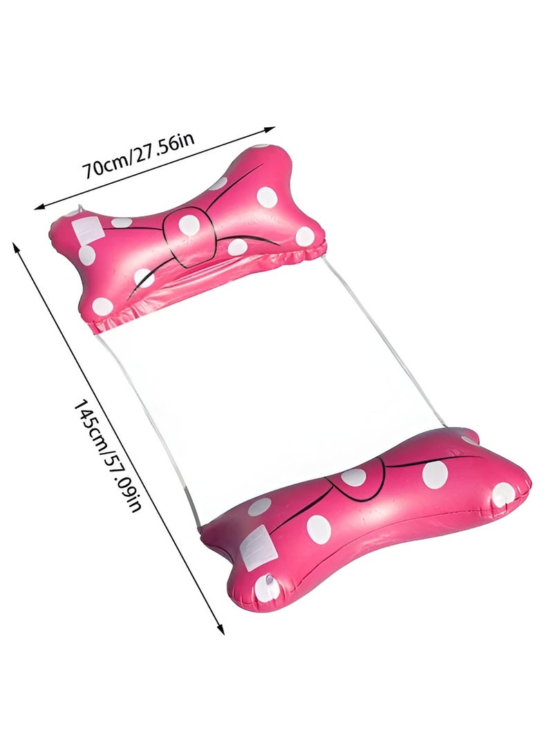 Reko Pool Hammock - Inflatable Float for Adults with Portable Air Pump - Cute Bow-Knot Lounge Chair Water Floatie - Image 5