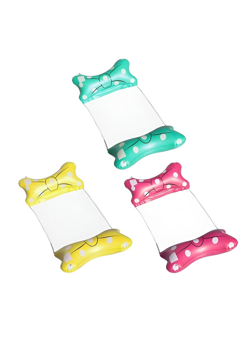 Reko Pool Hammock - Inflatable Float for Adults with Portable Air Pump - Cute Bow-Knot Lounge Chair Water Floatie - Image 4