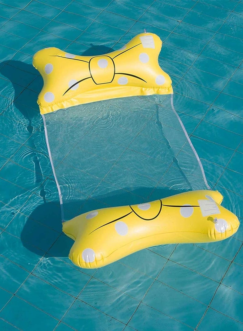 Reko Pool Hammock - Inflatable Float for Adults with Portable Air Pump - Cute Bow-Knot Lounge Chair Water Floatie - Image 1