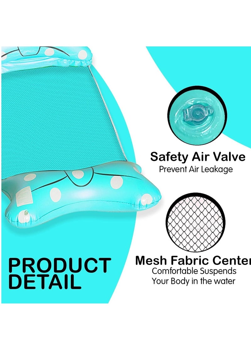 Reko Pool Hammock - Inflatable Float for Adults with Portable Air Pump - Cute Bow-Knot Lounge Chair Water Floatie - Image 2