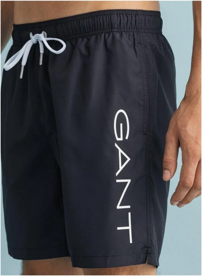 GANT Gant Long Cut Lightweight Logo Swim Shorts