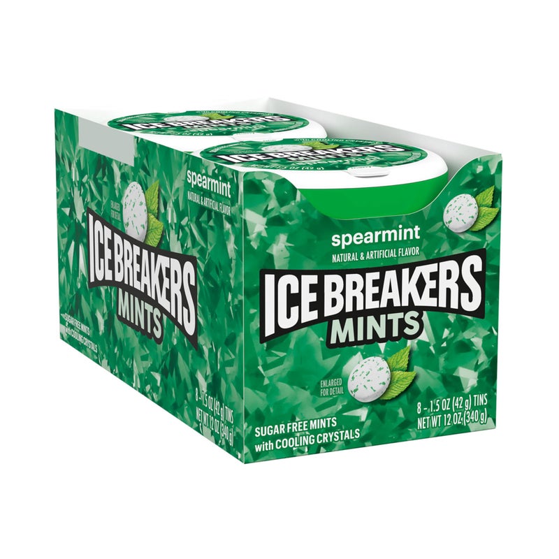 ICE BREAKERS Spearmint Sugar Free Mints Tins, 1.5 oz (8 Count) - Image 2