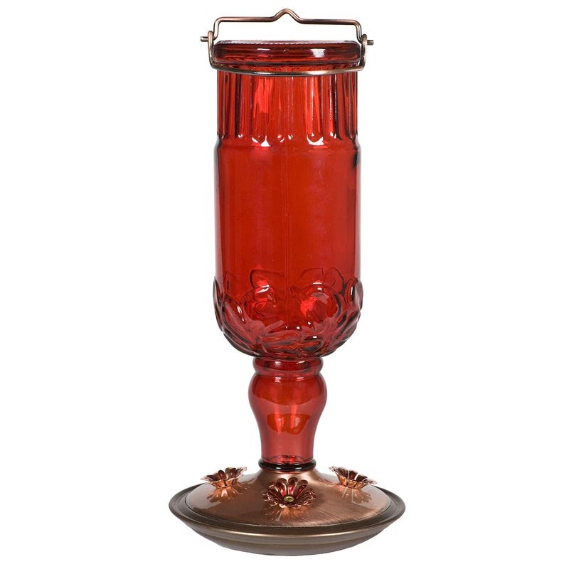 Perky-Pet 8119-2 Red Antique Bottle Hummingbird Feeder Large - Image 1