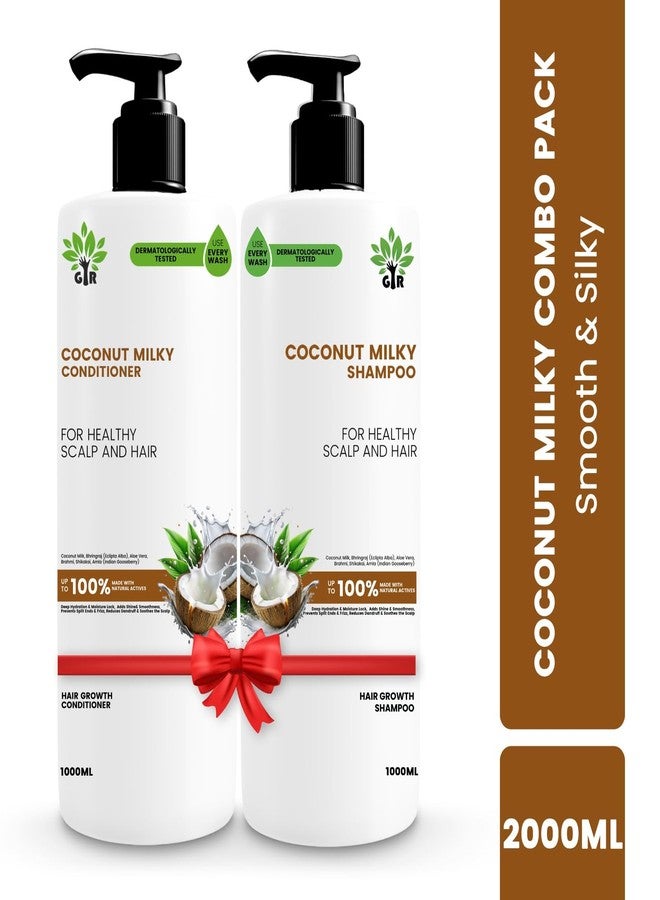 GIR Coconut Milky Shampoo - 1L & Conditioner - 1L - Combo - Special Coconut & Milk Formula - for strength & shine Hair - Image 2