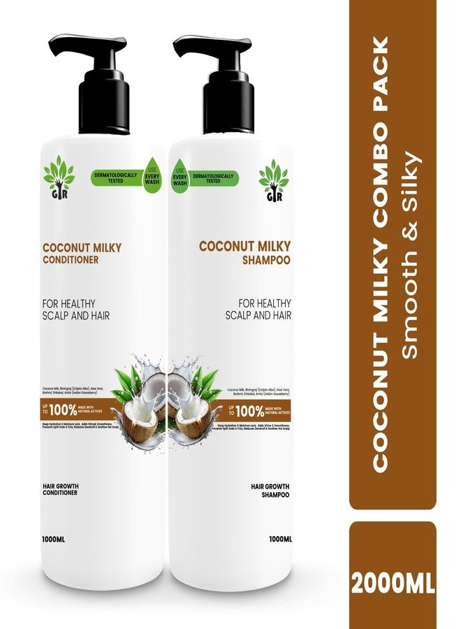 GIR Coconut Milky Shampoo - 1L & Conditioner - 1L - Combo - Special Coconut & Milk Formula - for strength & shine Hair - Image 3