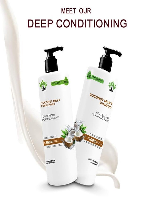 GIR Coconut Milky Shampoo - 1L & Conditioner - 1L - Combo - Special Coconut & Milk Formula - for strength & shine Hair - Image 4