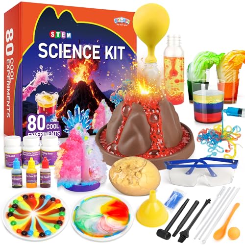 BenBen Science Kits for Kids Age 58 80 Experiments Educational Toy STEM Toys for 6 7 8 Year Old Boys Girls Birthday Gift Volcano Science Kit Chemistry Set for Homeschooling - Image 1