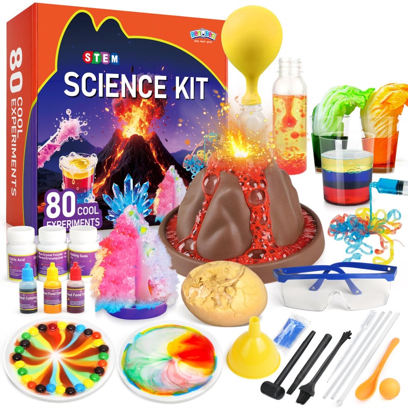 BenBen Science Kits for Kids Age 58 80 Experiments Educational Toy STEM Toys for 6 7 8 Year Old Boys Girls Birthday Gift Volcano Science Kit Chemistry Set for Homeschooling - Image 3