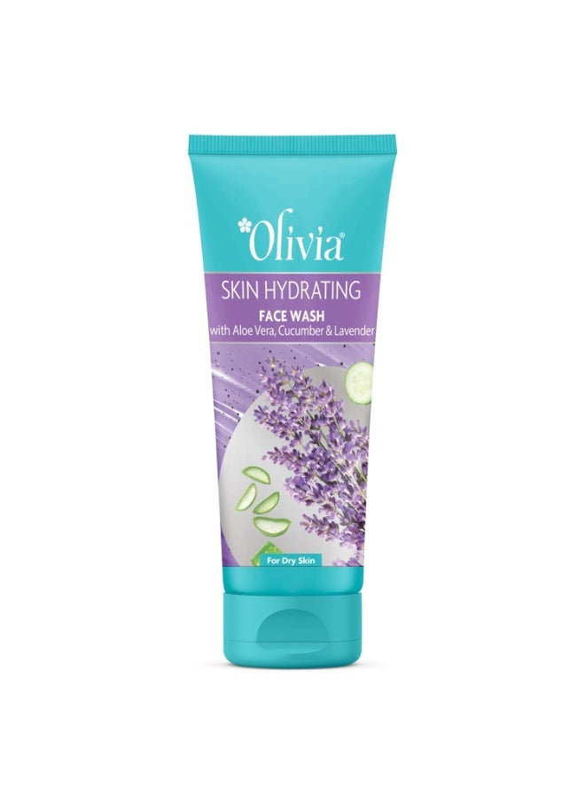 Olivia Hydrating Face Wash With Aloe Vera Cucumber And Lavender | Face Wash For Dry Skin, Normal Skin & Sensitive Skin | Gently Cleanses Skin From Dirt & Oil, Paraben Free - 100Ml - Image 1