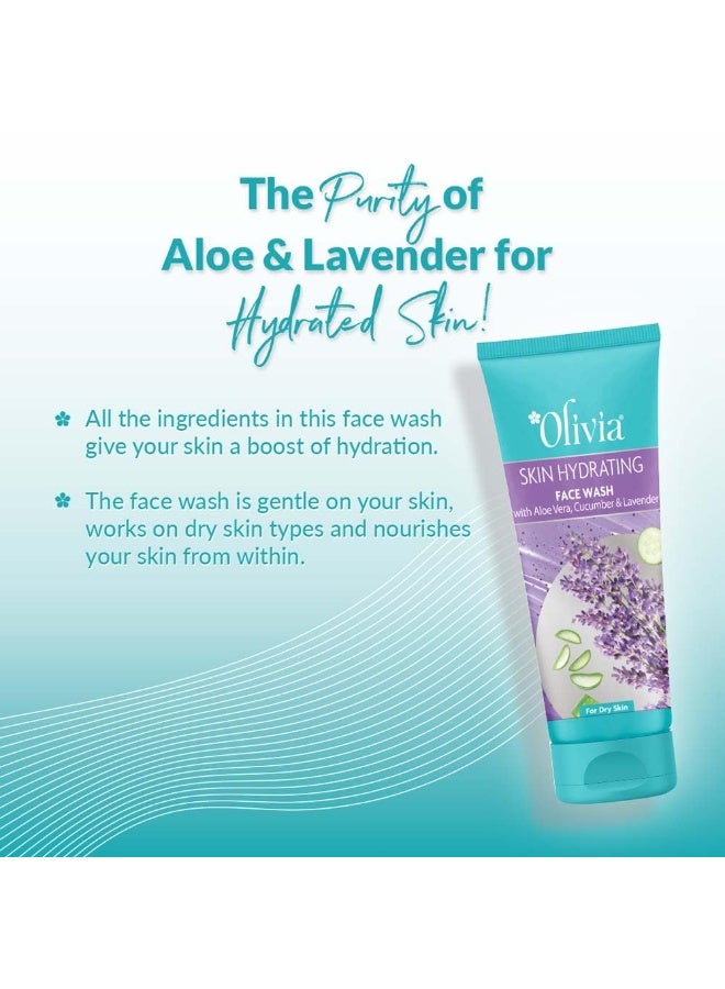 Olivia Hydrating Face Wash With Aloe Vera Cucumber And Lavender | Face Wash For Dry Skin, Normal Skin & Sensitive Skin | Gently Cleanses Skin From Dirt & Oil, Paraben Free - 100Ml - Image 3