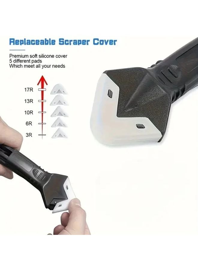 5 In 1 Black Silicone Scraper Caulking Tool Kit Effortless Glue Removal No Electricity Needed - Image 4