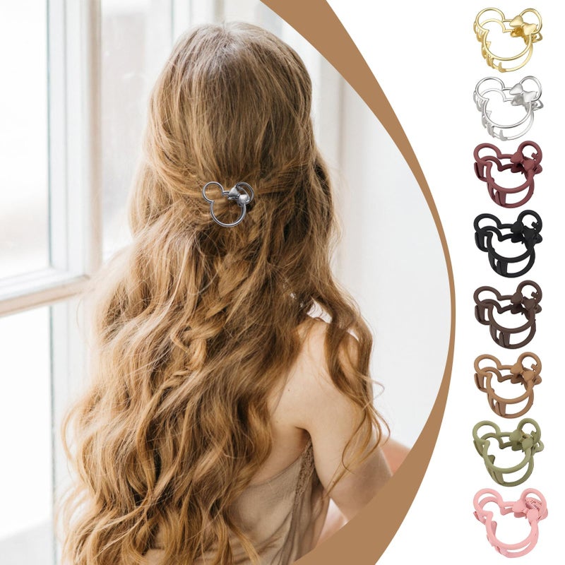 Aesnoun 16 PCS Mouse Lady Thick Hair Barrette Mouse Lady Thin Thick Clurly Vintage ABS Resin Hair Claw Clips Hair Jaw Clips Non-Slip Hair Catch Jaw Clamp Styling Accessories for Women Girl - Image 4