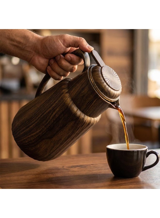LAVIN by HB Collection | Material: Wooden Body | Inner: Pink Glass Inside | Capacity: 1 Liter | Model: Fashion and Elegance Design | Quality: High Quality Construction | Performance: Long Time Heat Retention | Suitable For: Tea& Coffee - Image 4