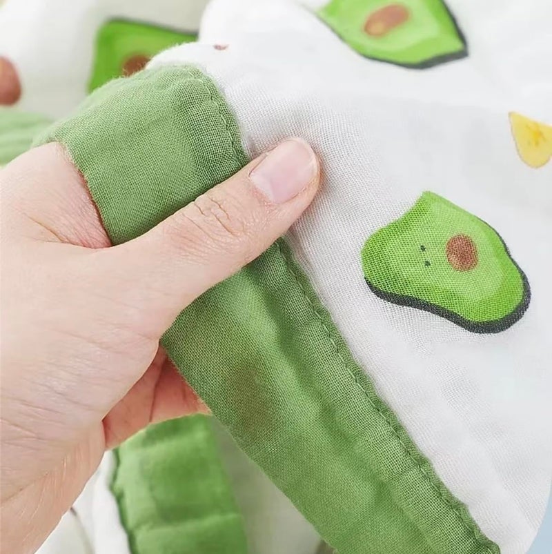 heartbury 100% Organic Cotton 6 Layer Ultra-Soft Muslin Blanket for Baby, Bath Towel for New Born Baby - 110X110 cm - (0-3 Years) (100 * 110Avocado) - Image 2