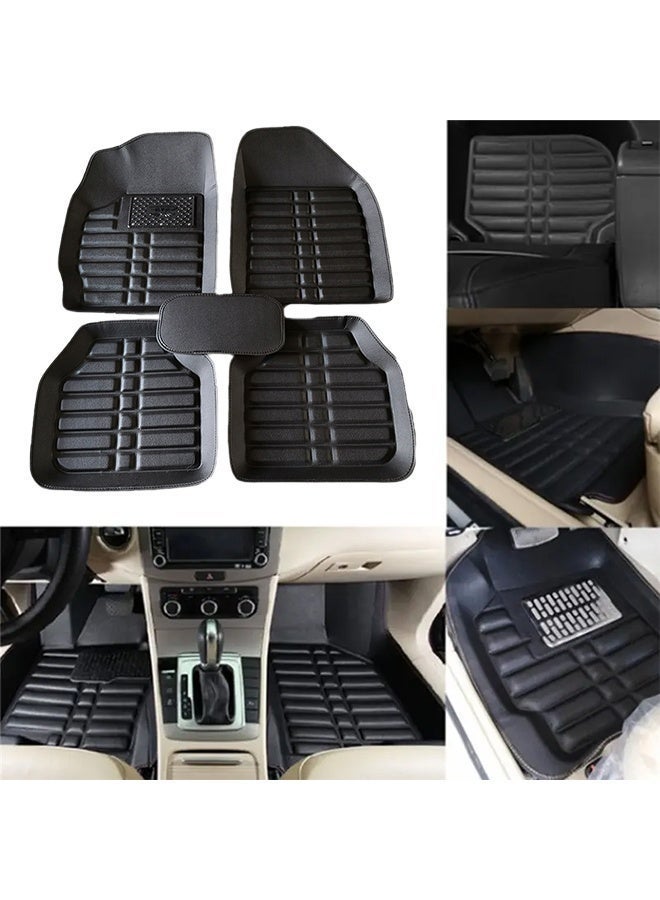 MLADEN 5Pcs/Set Leather Car Floor Mat Set for Cars SUVs and Trucks Waterproof Car Auto Floor Mats Semi Deep Dish Matting Car Floor Matting for All Weather - Image 4