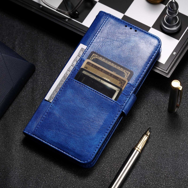 HuHa Case Cover For Xiaomi Redmi Note 13 Pro 5G Simple 6-Card Wallet Leather Phone Case(Blue) - Image 2