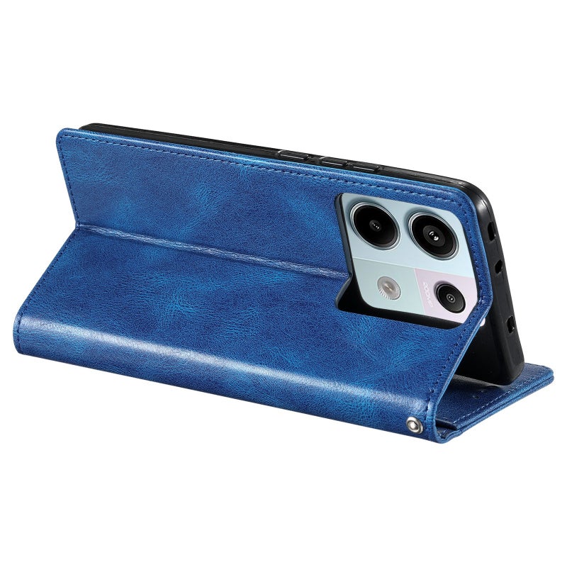 HuHa Case Cover For Xiaomi Redmi Note 13 Pro 5G Simple 6-Card Wallet Leather Phone Case(Blue) - Image 5