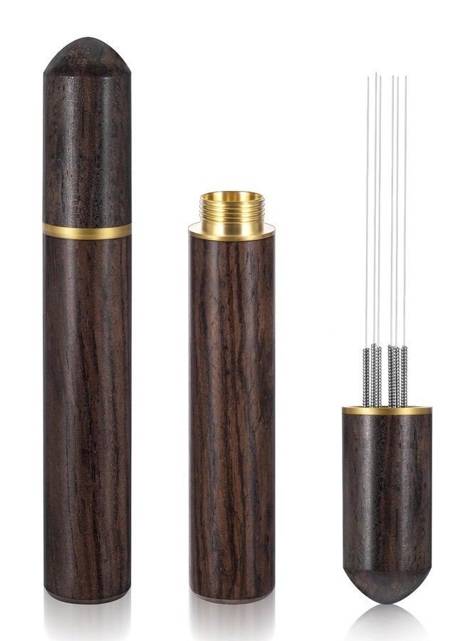 Elegaperma Normcore Wdt Tool, 6 Needles 0.3 mm Espresso Needle Distributor for Clump-Free Grounds, Natural Wood Handle Espresso Stirrer Tool, Professional Barista Hand Needle Type Espressos Stirrer - Image 1