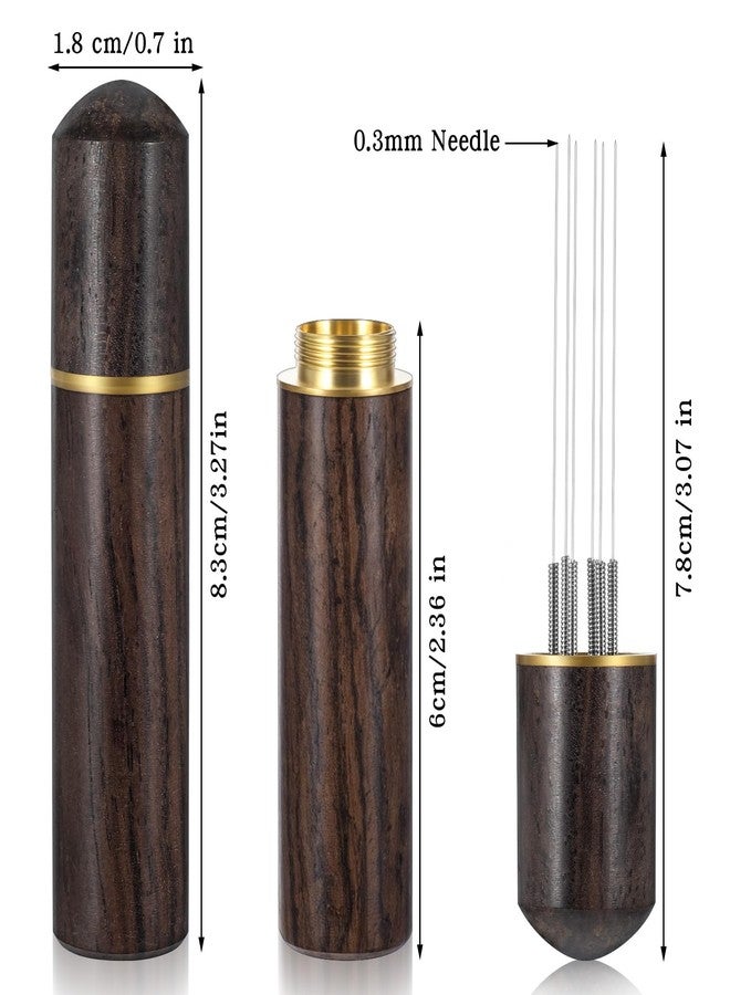 Elegaperma Normcore Wdt Tool, 6 Needles 0.3 mm Espresso Needle Distributor for Clump-Free Grounds, Natural Wood Handle Espresso Stirrer Tool, Professional Barista Hand Needle Type Espressos Stirrer - Image 2