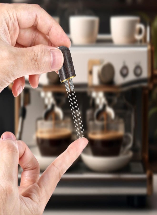 Elegaperma Normcore Wdt Tool, 6 Needles 0.3 mm Espresso Needle Distributor for Clump-Free Grounds, Natural Wood Handle Espresso Stirrer Tool, Professional Barista Hand Needle Type Espressos Stirrer - Image 4