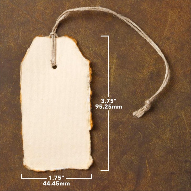 Wanderings Handmade Vintage Deckle Edge Tags with String - 3.75 x 1.75â€ Only - Pack of 25 - Ideal for Price or Gift Tags, Arts, Crafts, Place Cards, Name Cards - Cold Press Thick 150 GSM - Image 4